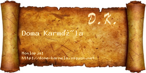 Doma Karméla névjegykártya